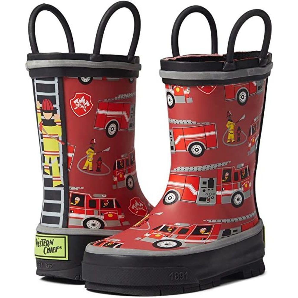 Western Chief Kid's Fire Truck Rescue Tread Loop Boot